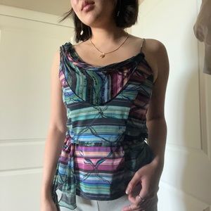 Y2K retro asymmetrical one shoulder top.